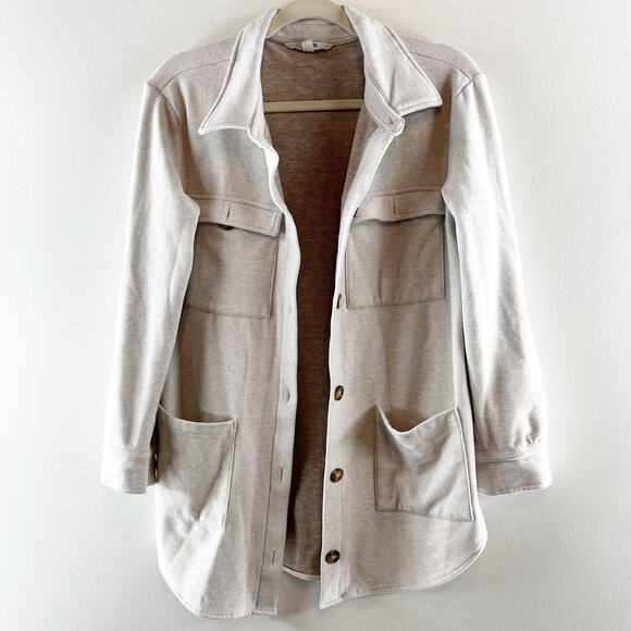 BB Dakota by Steve Madden Daily Grind Long Sleeve Shacket Jacket Oat Tan XS - Picture 1 of 4